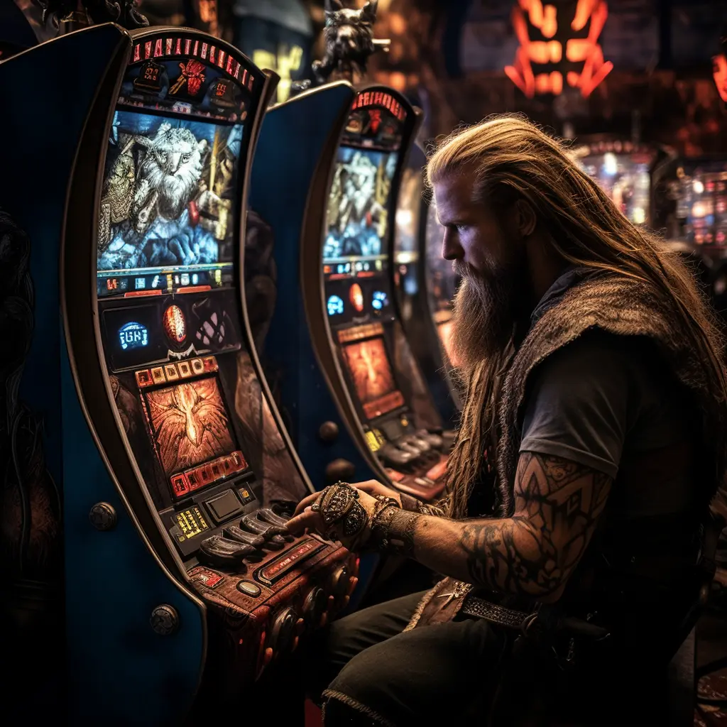 Викинг погружен в процесс игры на рубли в новый автомат Vikings Викинг погружен в процесс игры на рубли в новый автомат Vikings